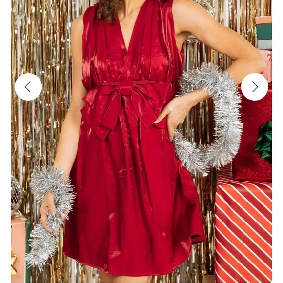 sachin and babi light blue dress Oversized Bow Red Mini Dress – Ragstock main image 1